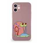 Printify Apple Iphone 12 Mini Soft Premier Kapak Salyangoz Gary Tasarımlı Silikon Kılıf - Pudra