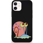 Printify Apple Iphone 12 Mini Soft Premier Kapak Salyangoz Gary Tasarımlı Silikon Kılıf - Siyah