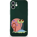 Printify Apple Iphone 12 Mini Soft Premier Kapak Salyangoz Gary Tasarımlı Silikon Kılıf - Yeşil