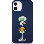 Printify Apple Iphone 12 Mini Soft Premier Kapak Squidward Dokunaç Tasarımlı Silikon Kılıf - Lacivert
