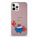 Printify Apple Iphone 12 Pro Max Soft Premier Kapak Bay Yengeç Tasarımlı Silikon Kılıf - Pudra