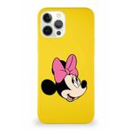 PrintiFy Apple iPhone 12 Pro Max Soft Premier Kapak Minnie Mouse-a Tasarımlı Silikon Kılıf - Sarı