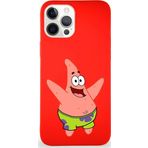 Printify Apple Iphone 12 Pro Max Soft Premier Kapak Patrick Yıldız Tasarımlı Silikon Kılıf - Kırmızı
