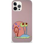 Printify Apple Iphone 12 Pro Max Soft Premier Kapak Salyangoz Gary Tasarımlı Silikon Kılıf - Pudra