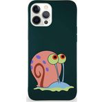 Printify Apple Iphone 12 Pro Max Soft Premier Kapak Salyangoz Gary Tasarımlı Silikon Kılıf - Yeşil