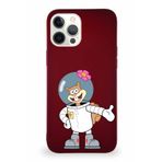PrintiFy Apple Iphone 12 Pro Max Soft Premier Kapak Sandy Tasarımlı Silikon Kılıf - Mürdüm