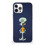 Printify Apple Iphone 12 Pro Max Soft Premier Kapak Squidward Dokunaç Tasarımlı Silikon Kılıf - Lacivert