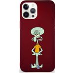 Printify Apple Iphone 12 Pro Max Soft Premier Kapak Squidward Dokunaç Tasarımlı Silikon Kılıf - Mürdüm