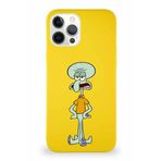 Printify Apple Iphone 12 Pro Max Soft Premier Kapak Squidward Dokunaç Tasarımlı Silikon Kılıf - Sarı