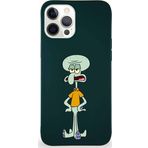 Printify Apple Iphone 12 Pro Max Soft Premier Kapak Squidward Dokunaç Tasarımlı Silikon Kılıf - Yeşil