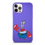 Printify Apple Iphone 12 Pro Soft Premier Kapak Bay Yengeç Tasarımlı Silikon Kılıf - Mor