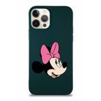 PrintiFy Apple iPhone 12 Pro Soft Premier Kapak Minnie Mouse-a Tasarımlı Silikon Kılıf - Yeşil