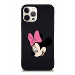 PrintiFy Apple iPhone 12 Pro Soft Premier Kapak Minnie Mouse-b Tasarımlı Silikon Kılıf - Siyah