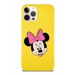 PrintiFy Apple iPhone 12 Pro Soft Premier Kapak Minnie Mouse-c Tasarımlı Silikon Kılıf - Sarı