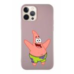 PrintiFy Apple Iphone 12 Pro Soft Premier Kapak Patrick Yıldız Tasarımlı Silikon Kılıf - Pudra