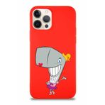 Printify Apple Iphone 12 Pro Soft Premier Kapak Pearl Yengeç Tasarımlı Silikon Kılıf - Kırmızı