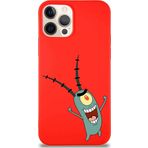 Printify Apple Iphone 12 Pro Soft Premier Kapak Plankton Tasarımlı Silikon Kılıf - Kırmızı