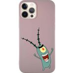 Printify Apple Iphone 12 Pro Soft Premier Kapak Plankton Tasarımlı Silikon Kılıf - Pudra