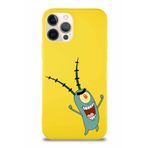 Printify Apple Iphone 12 Pro Soft Premier Kapak Plankton Tasarımlı Silikon Kılıf - Sarı