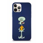 Printify Apple Iphone 12 Pro Soft Premier Kapak Squidward Dokunaç Tasarımlı Silikon Kılıf - Lacivert