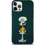 Printify Apple Iphone 12 Pro Soft Premier Kapak Squidward Dokunaç Tasarımlı Silikon Kılıf - Yeşil