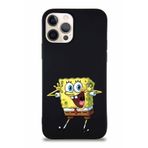 Printify Apple Iphone 12 Pro Soft Premier Kapak Sünger Bob Tasarımlı Silikon Kılıf - Siyah