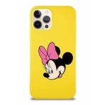 PrintiFy Apple iPhone 12 ProUyumlu Soft Premier Kapak Minnie Mouse-b Tasarımlı Silikon Kılıf - Sarı