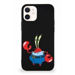 PrintiFy Apple Iphone 12 Soft Premier Kapak Bay Yengeç Tasarımlı Silikon Kılıf - Siyah