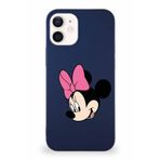 PrintiFy Apple iPhone 12 Soft Premier Kapak Minnie Mouse-b Tasarımlı Silikon Kılıf - Lacivert