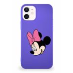 PrintiFy Apple iPhone 12 Soft Premier Kapak Minnie Mouse-b Tasarımlı Silikon Kılıf - Mor