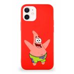 Printify Apple Iphone 12 Soft Premier Kapak Patrick Yıldız Tasarımlı Silikon Kılıf - Kırmızı