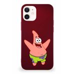 Printify Apple Iphone 12 Soft Premier Kapak Patrick Yıldız Tasarımlı Silikon Kılıf - Mürdüm