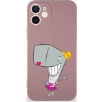 Printify Apple Iphone 12 Soft Premier Kapak Pearl Yengeç Tasarımlı Silikon Kılıf - Pudra