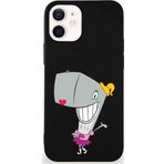 Printify Apple Iphone 12 Soft Premier Kapak Pearl Yengeç Tasarımlı Silikon Kılıf - Siyah