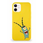 Printify Apple Iphone 12 Soft Premier Kapak Plankton Tasarımlı Silikon Kılıf - Sarı
