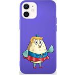 Printify Apple Iphone 12 Soft Premier Kapak Puff Tasarımlı Silikon Kılıf - Mor