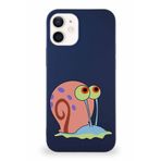 PrintiFy Apple Iphone 12 Soft Premier Kapak Salyangoz Gary Tasarımlı Silikon Kılıf - Lacivert
