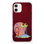 Printify Apple Iphone 12 Soft Premier Kapak Salyangoz Gary Tasarımlı Silikon Kılıf - Mürdüm