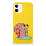 Printify Apple Iphone 12 Soft Premier Kapak Salyangoz Gary Tasarımlı Silikon Kılıf - Sarı