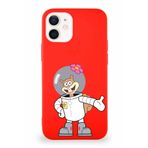 Printify Apple Iphone 12 Soft Premier Kapak Sandy Tasarımlı Silikon Kılıf - Kırmızı