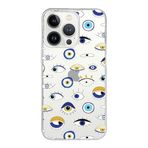 PrintiFy Apple iPhone 13 Pro Max ile Uyumlu 1mm Slim Fit Nazar Boncuğu 2 Baskılı Şeffaf Kılıf