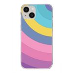 PrintiFy Apple iPhone 14 Plus ile Uyumlu Kapak Renk Cümbüşü B Tasarımlı 1mm Fit Şeffaf Silikon Kılıf Mor