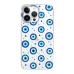 PrintiFy Apple iPhone 14 Pro Max ile Uyumlu 1mm Slim Fit Nazar Boncuğu 1 Baskılı Şeffaf Kılıf