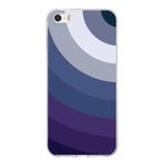 PrintiFy Apple iPhone 5 ile Uyumlu Kapak Renk Cümbüşü E Tasarımlı 1mm Fit Şeffaf Silikon Kılıf Mavi