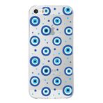 PrintiFy Apple iPhone 5S ile Uyumlu 1mm Slim Fit Nazar Boncuğu 1 Baskılı Şeffaf Kılıf