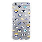 PrintiFy Apple iPhone 6 Plus ile Uyumlu 1mm Slim Fit Nazar Boncuğu 2 Baskılı Şeffaf Kılıf