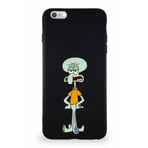 Printify Apple Iphone 6 Plus Soft Premier Kapak Squidward Dokunaç Tasarımlı Silikon Kılıf - Siyah