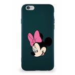 PrintiFy Apple iPhone 6 Soft Premier Kapak Minnie Mouse-b Tasarımlı Silikon Kılıf - Yeşil