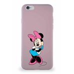 PrintiFy Apple iPhone 6 Soft Premier Kapak Minnie Mouse-d Tasarımlı Silikon Kılıf - Pudra