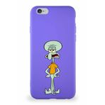 Printify Apple Iphone 6 Soft Premier Kapak Squidward Dokunaç Tasarımlı Silikon Kılıf - Mor